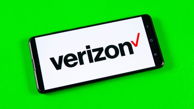 Verizon logo on a phone