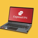 Express VPN logo on a laptop screen