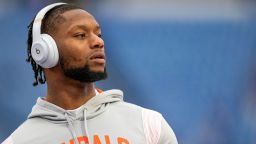 Cincinnati Bengals running back Joe Mixon before the NFL divisional playoff football game against the Buffalo Bills on January 22, 2023 at Highmark Stadium in Orchard Park, New York. 