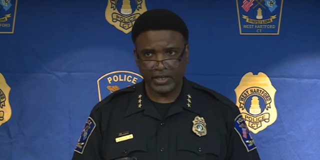 West Hartford Police Chief Vernon Riddick Jr. speaking