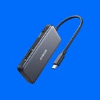 Anker 5-1 USB-C Hub on a blue background