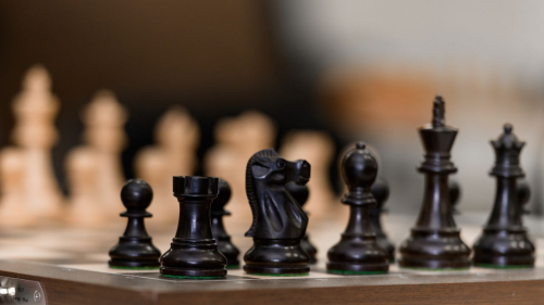 PRODUCTION - 13 April 2023, Croatia, Mali Losinj: Chess, Mitropa Cup, Germany - Slovenia, chess pieces are on the chessboard before the start of the match. Photo: Antonio Pavela/dpa (Photo by Antonio Pavela/picture alliance via Getty Images)