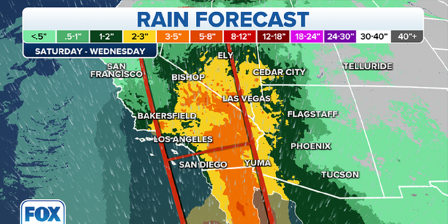 Hurricane Hilary forecast rain totals