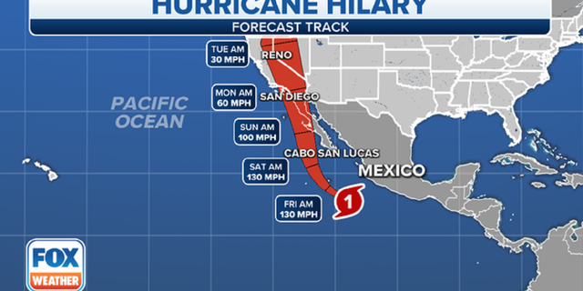 Hurricane Hilary track