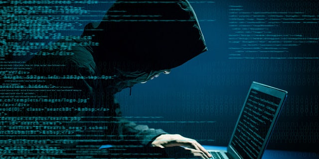 Hacker on computer graphic