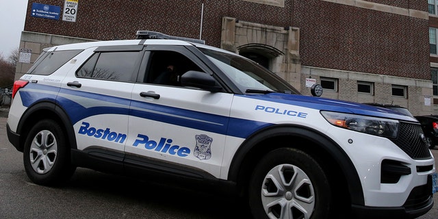 A Boston Police Vehicle