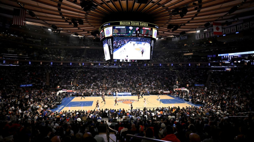 NEW YORK, NY - MAY 2: An overall view of the arena during the game between the Miami Heat and New York Knicks during Game Two of the Eastern Conference Semi-Finals of the 2023 NBA Playoffs on May 2, 2023 at Madison Square Garden in New York City, New York.  NOTE TO USER: User expressly acknowledges and agrees that, by downloading and or using this photograph, User is consenting to the terms and conditions of the Getty Images License Agreement. Mandatory Copyright Notice: Copyright 2023 NBAE  (Photo by David Dow/NBAE via Getty Images)