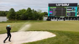 Sebastian Munoz of Torque GC during the final round of LIV Golf DC at the Trump National Golf Club Washington DC on May 28 in Sterling, Virginia. 