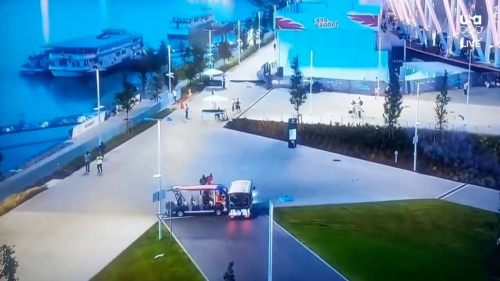 Two carts crashed at the World Athletic Championships on Thursday, August 24.