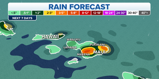 Maui rain forecast map
