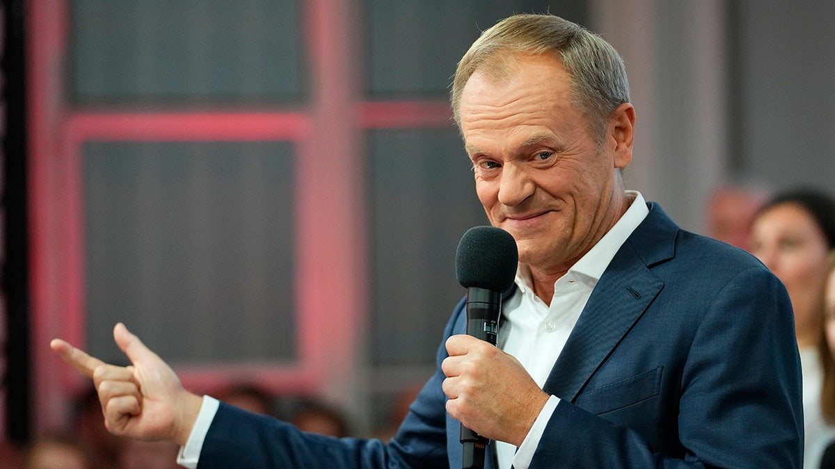 Donald Tusk speaks in Warsaw