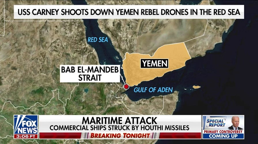 USS Carney shoots down three drones launched by Houthi rebels