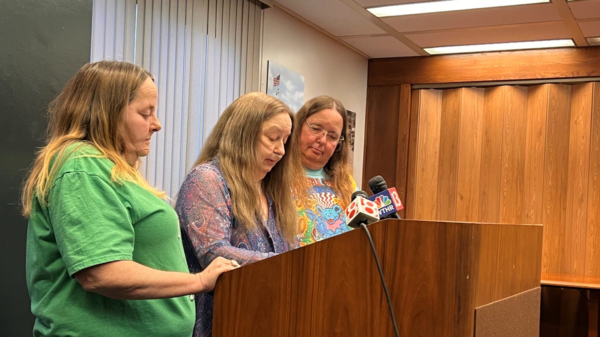 Survivors the the "Indiana Slasher's" 1975 attack - (left to right) Kandice Smith, Sheri Rottler Trick and Kathie Rottler - talked during Thursday's press conference.