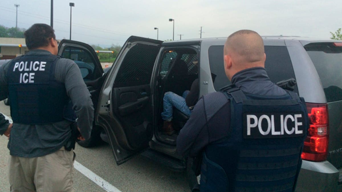 ICE officers during an operation targeting criminal aliens and other immigration violators in Philadelphia Pennsylvania