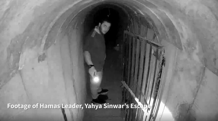 IDF shares video of Hamas leader escaping through tunnel network