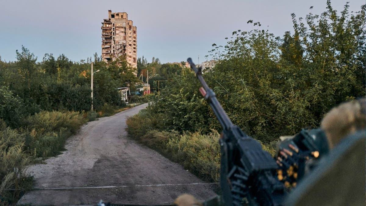 A Ukrainian soldier sits in his position in Avdiivka, Donetsk region, Ukraine, on Aug. 18, 2023. Ukrainian troops are under intense pressure from a determined Russian effort to storm the strategically important eastern Ukraine city of Avdiivka, officials say.