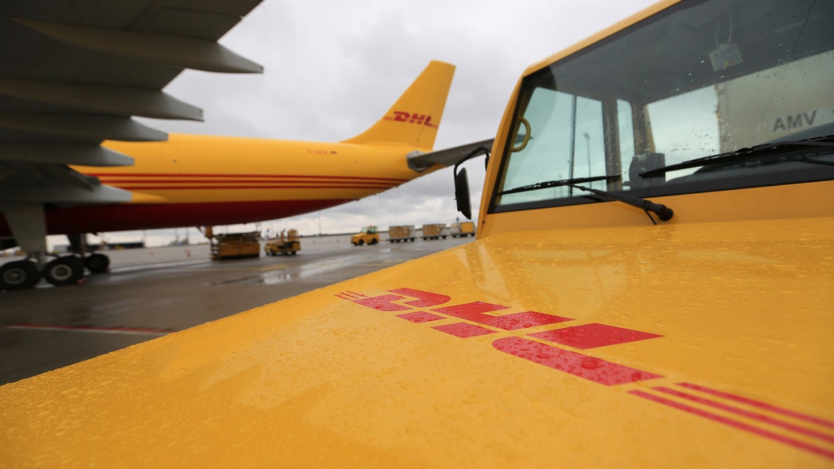 DHL vehicles