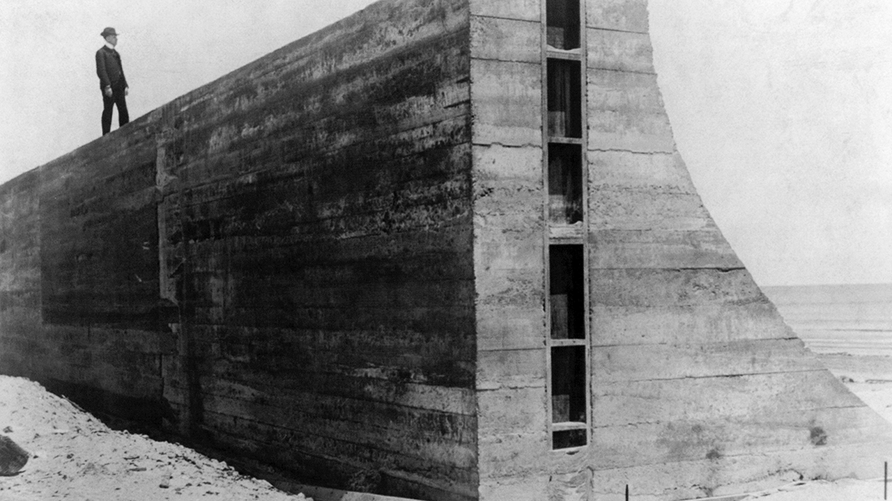 Galveston seawall built after 1900 hurricane