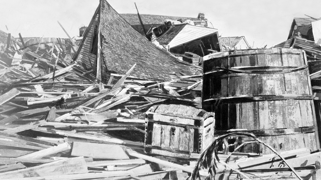 Damaged property from the Galveston Hurricane of 1900