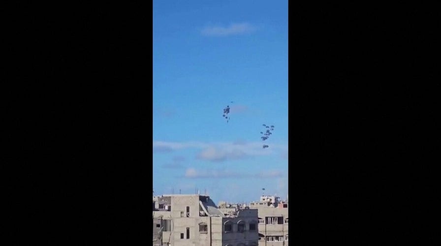 Air drop parachute malfunction in Gaza Strip