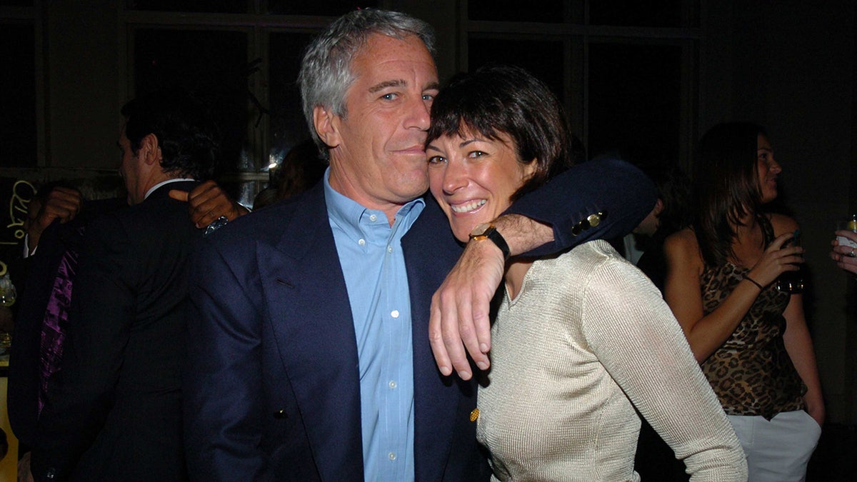 Jeffrey Epstein embracing Ghislaine Maxwell