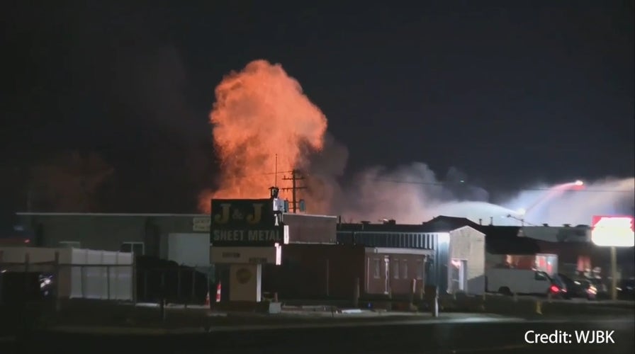 Michigan industrial fire sparks hundreds of explosions, sending debris flying