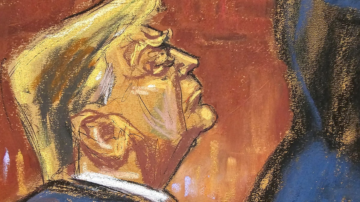 Donald Trump in court sketch