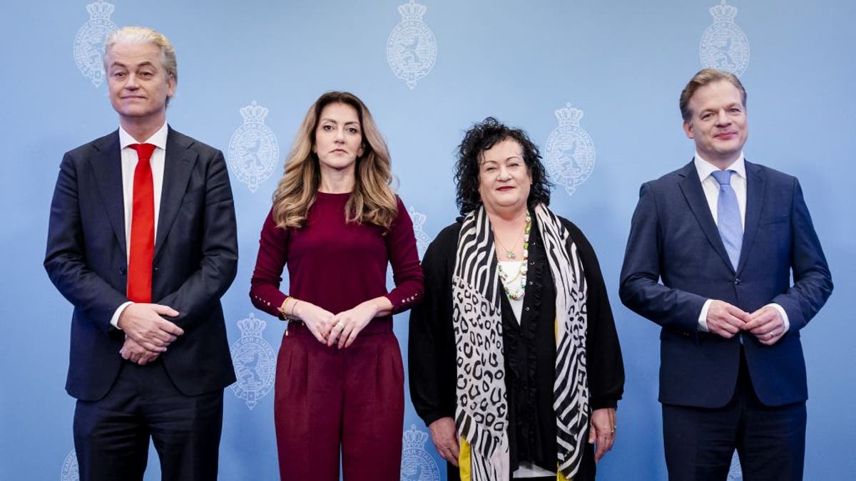 Party leaders of new Dutch government.