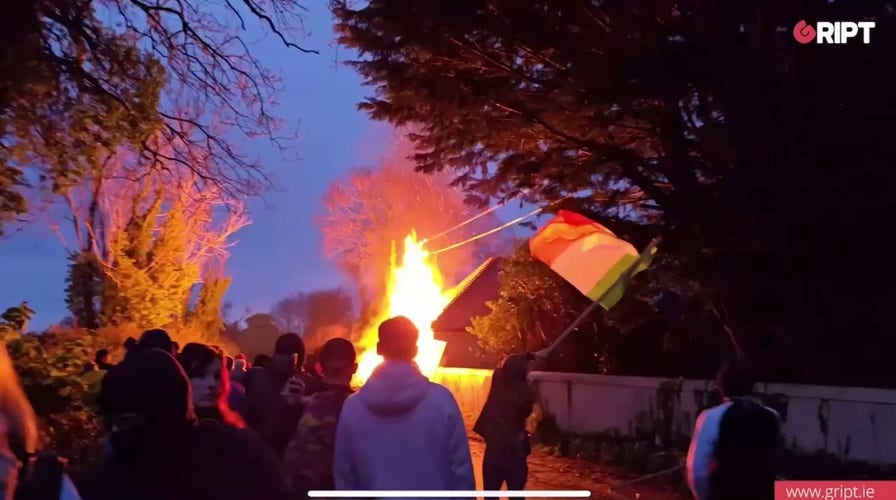 Police clash with anti-mass immigration protesters in Irish town as tempers flare