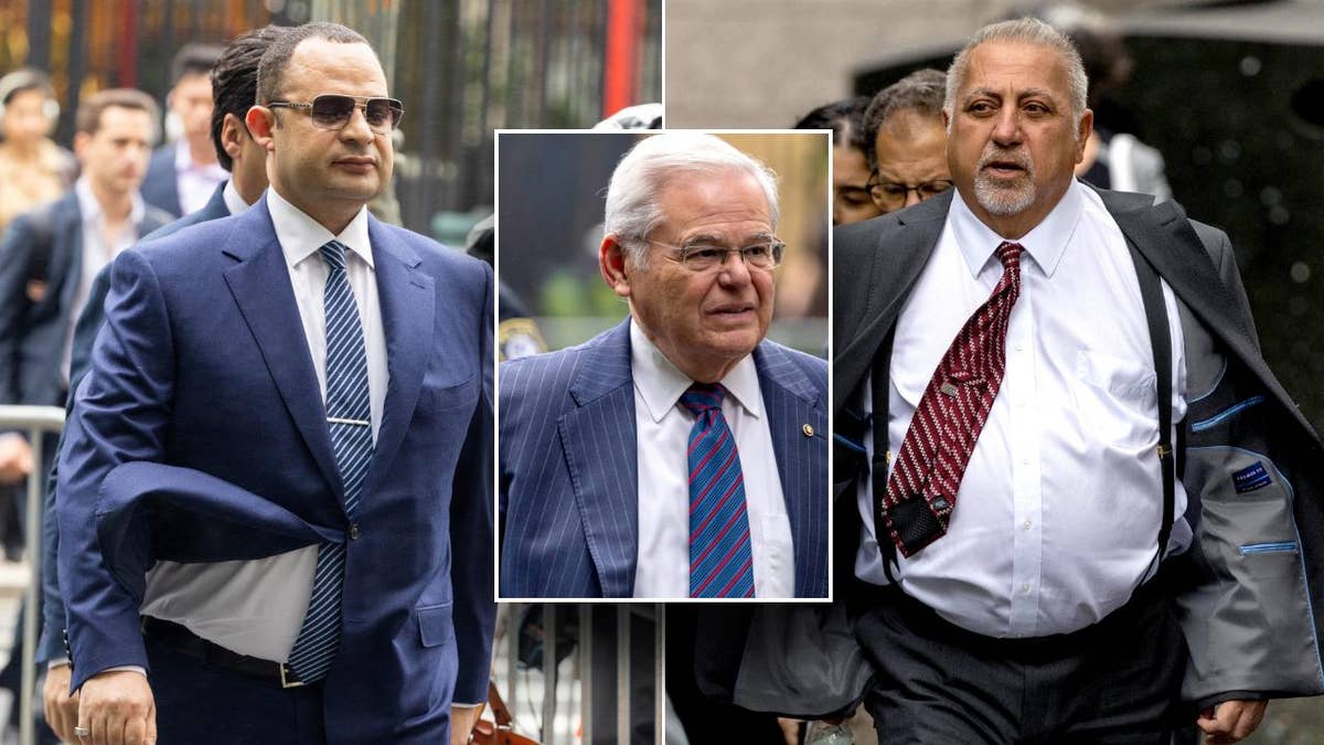 Collage of Sen. Bob Menendez and co-defendants Wael Hana and Fred Daibes