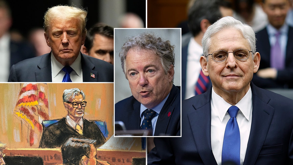 Donald Trump, Sketch of Judge Juan Merchan, Rand Paul, AG Merrick Garland