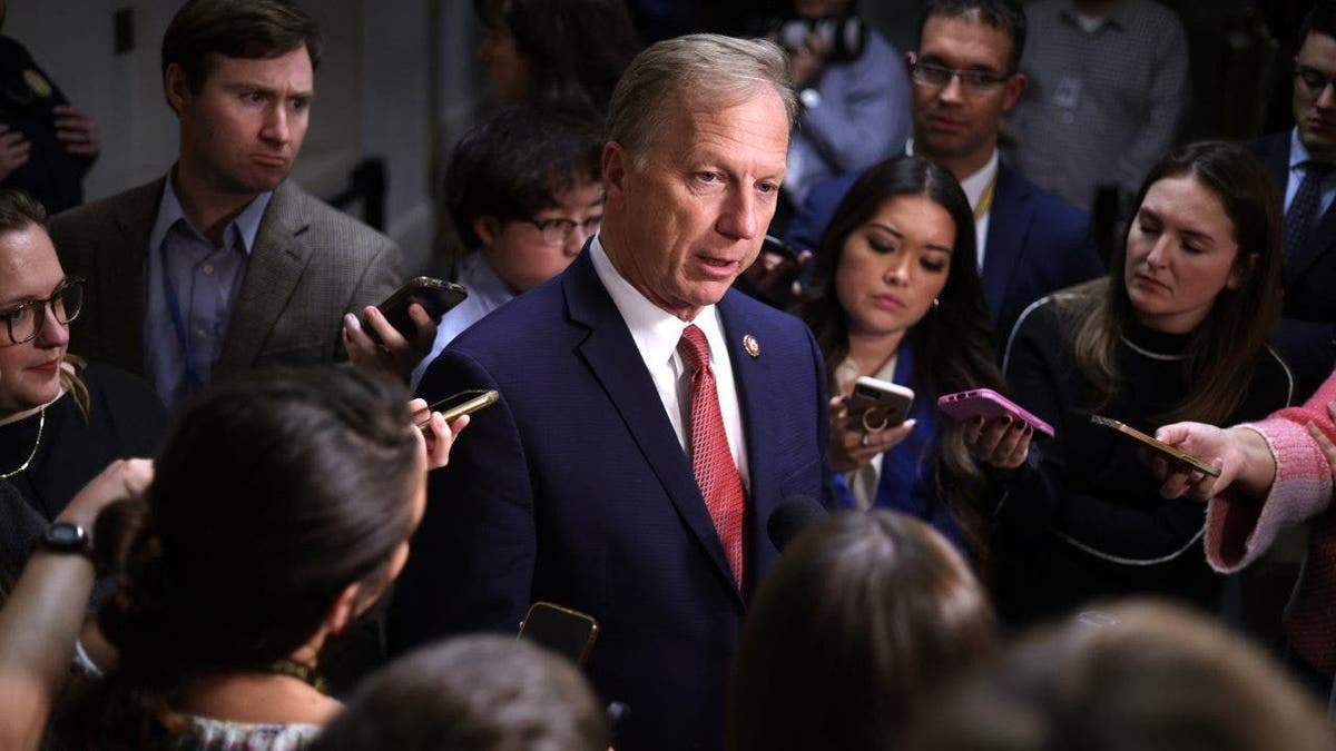 Oklahoma Republican Kevin Hern talking to reporters