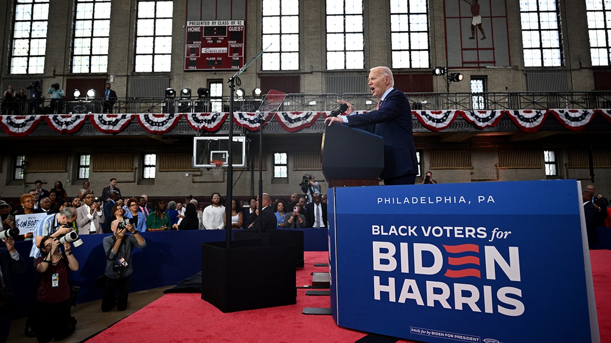 President Biden speaks during a campaign event in Philadelphia, Pennsylvania, on May 29, 2024.