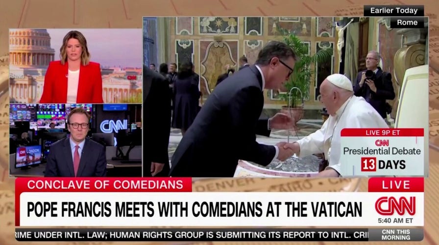 Pope Francis meets with top comedians at Vatican