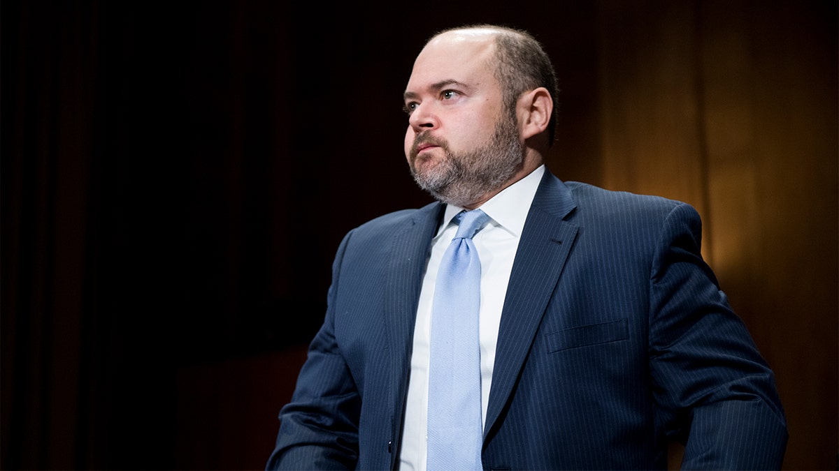 David Ryan Stras at a hearing in the Senate.