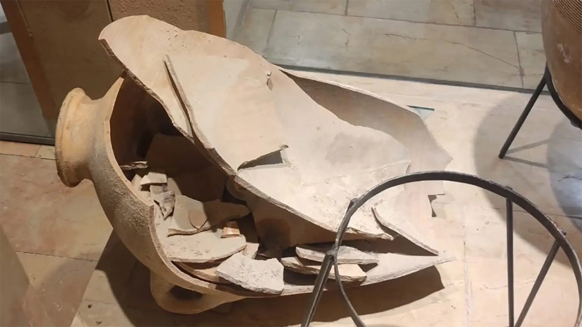 Broken 3,500-year-old jar at Hecht Museum in Haifa