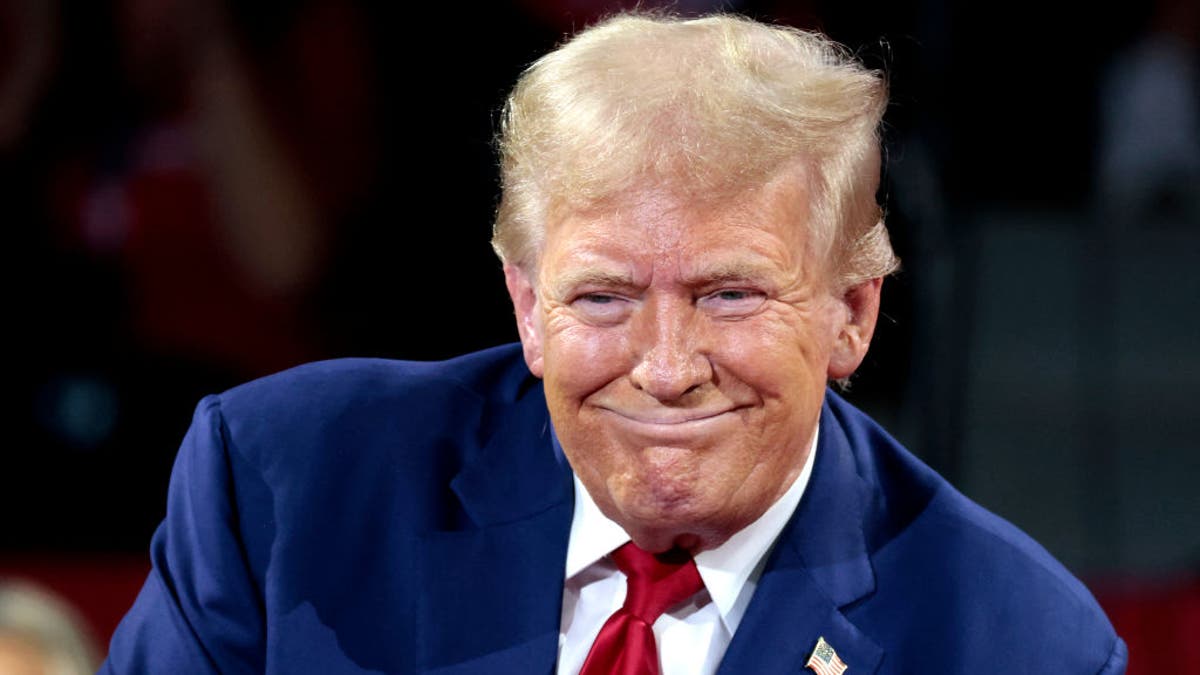 Trump in closeup shot from Michigan townhall