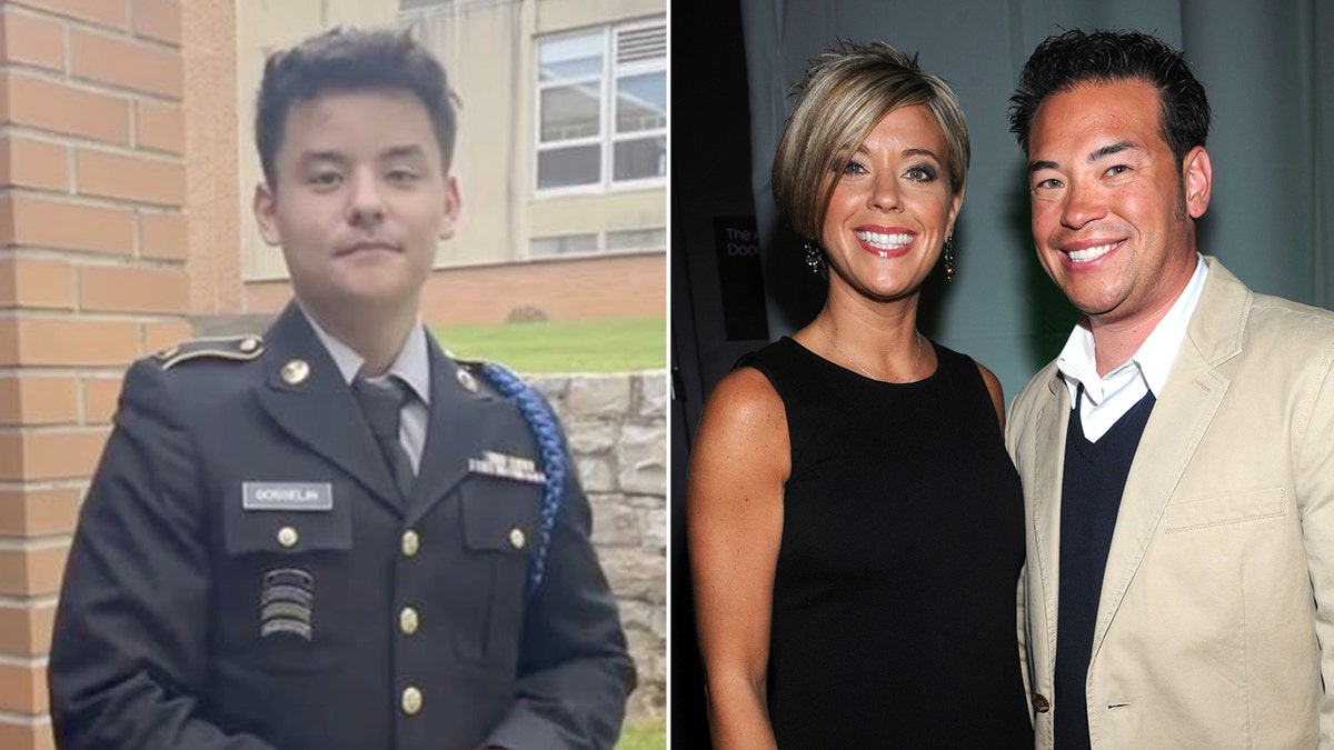 Reality stars Jon and Kate Gosselin with son Collin in Marine uniform