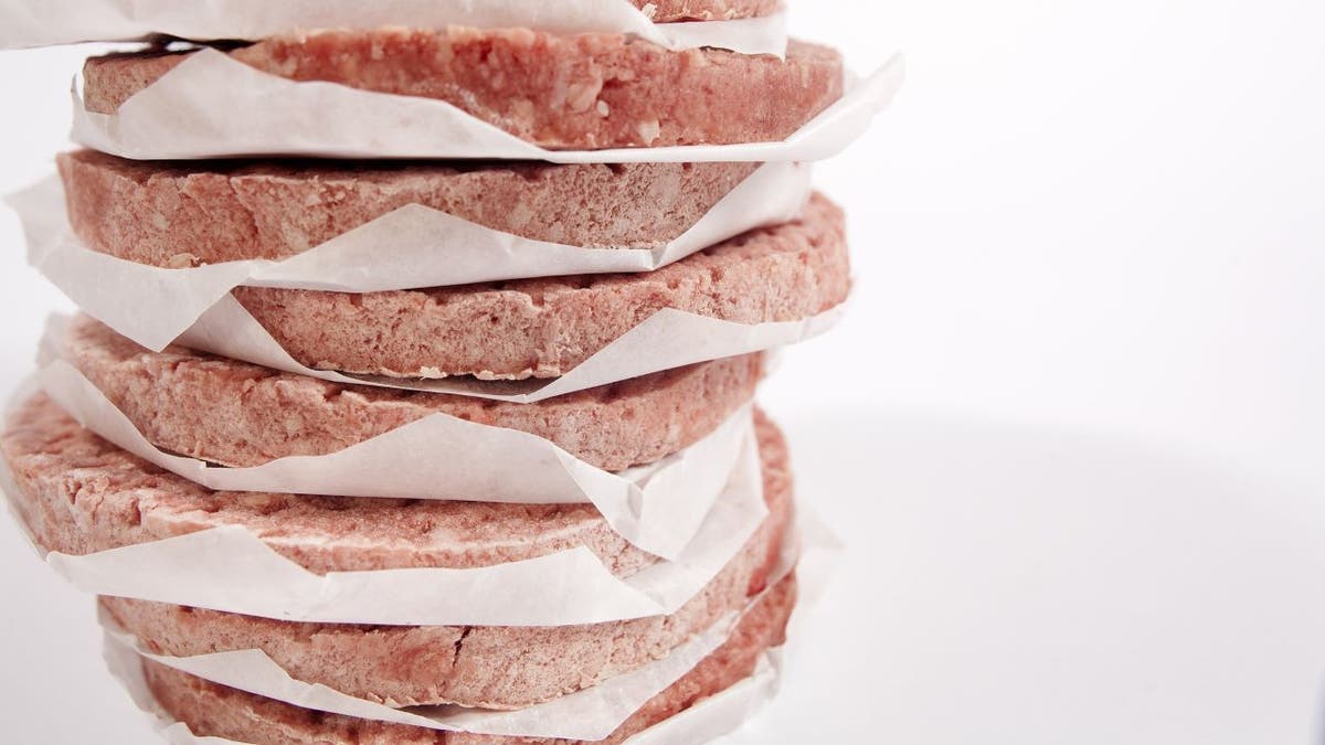 Stock image of frozen burgers