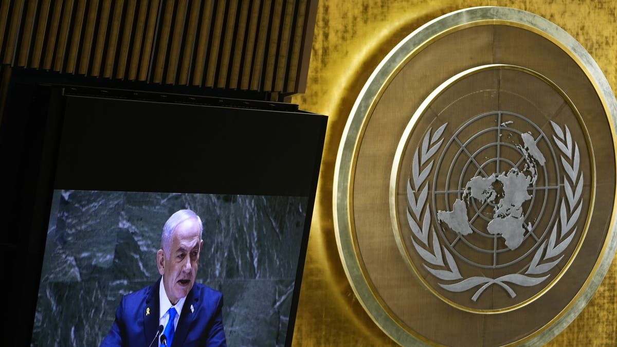 Prime Minister of Israel Benjamin Netanyahu addresses the 79th session of the United Nations General Assembly on Friday, Sept. 27, 2024.