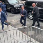 NYC Mayor Eric Adams arrives to turn himself in to face charges in federal corruption case