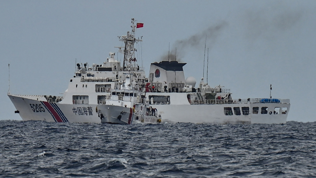 China Coast Guard ship and Philippine Coast Guard ship