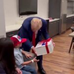 SEE IT: Trump meets young supporter with rare brain disease backstage at rally