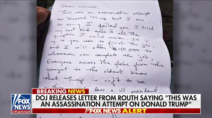 Bombshell letter revealed from Trump assassination suspect