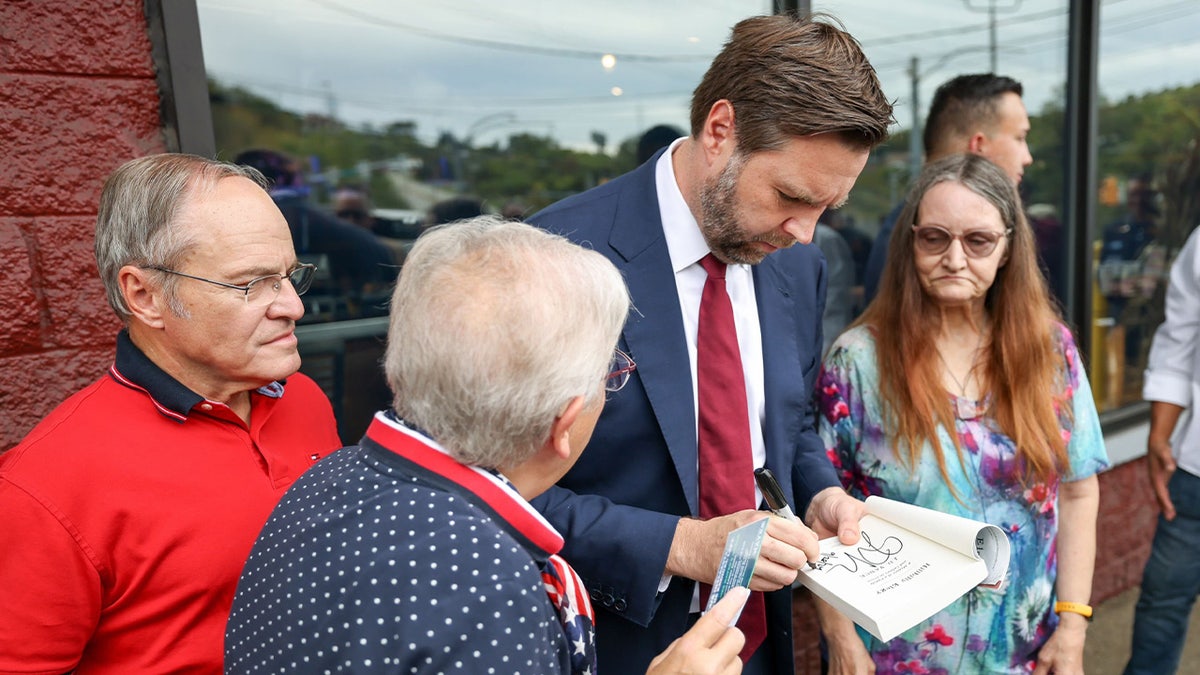 J.D. Vance greets supporters