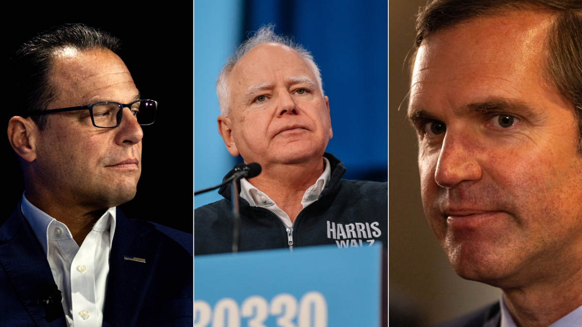 Govs. Josh Shapiro of Pennsylvania, Tim Walz of Minnesota and Andy Beshear of Kentucky. All three are longtime Democrats.