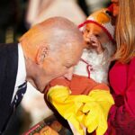 Biden bites babies visiting for White House Halloween trick-or-treat celebration