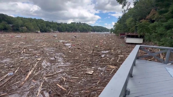 Lake Lure, N.C., destruction after Hurricane Helene