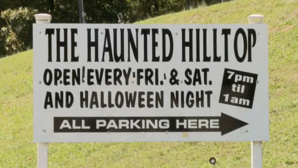 Haunted Hilltop sign