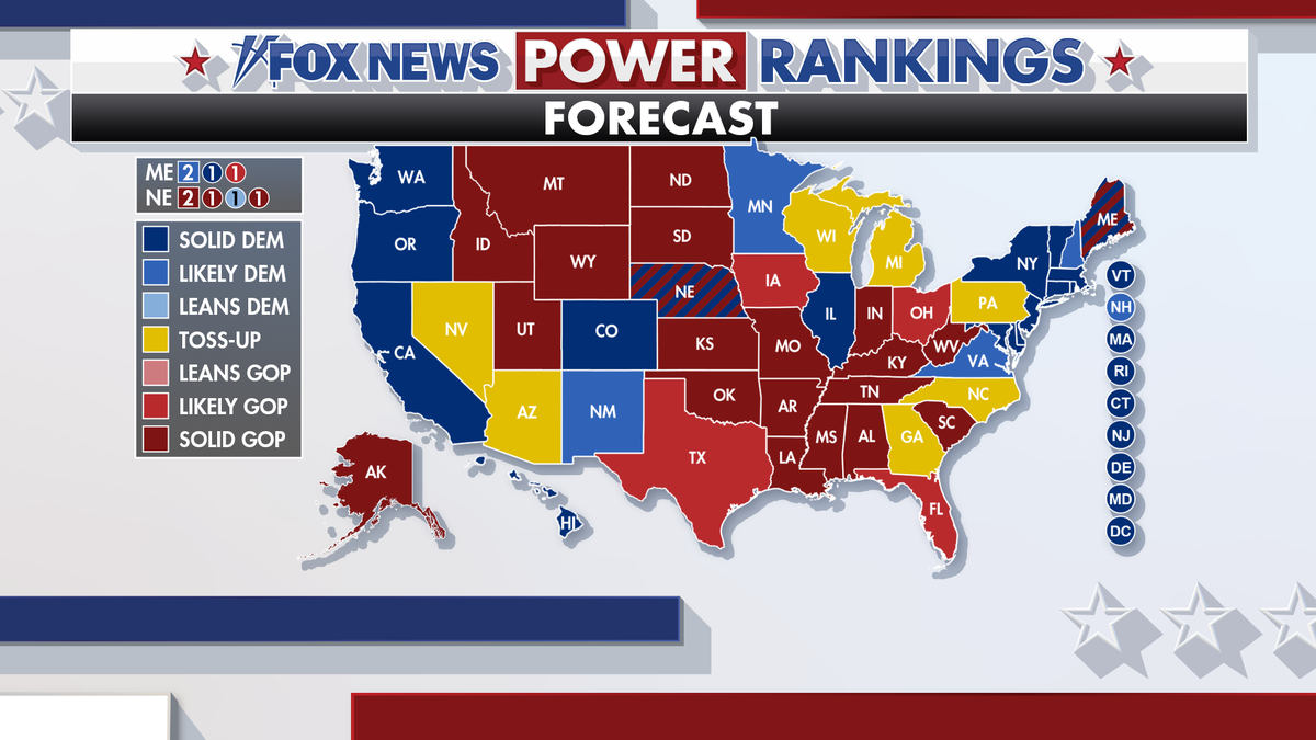 Fox News Power Rankings presidential map.